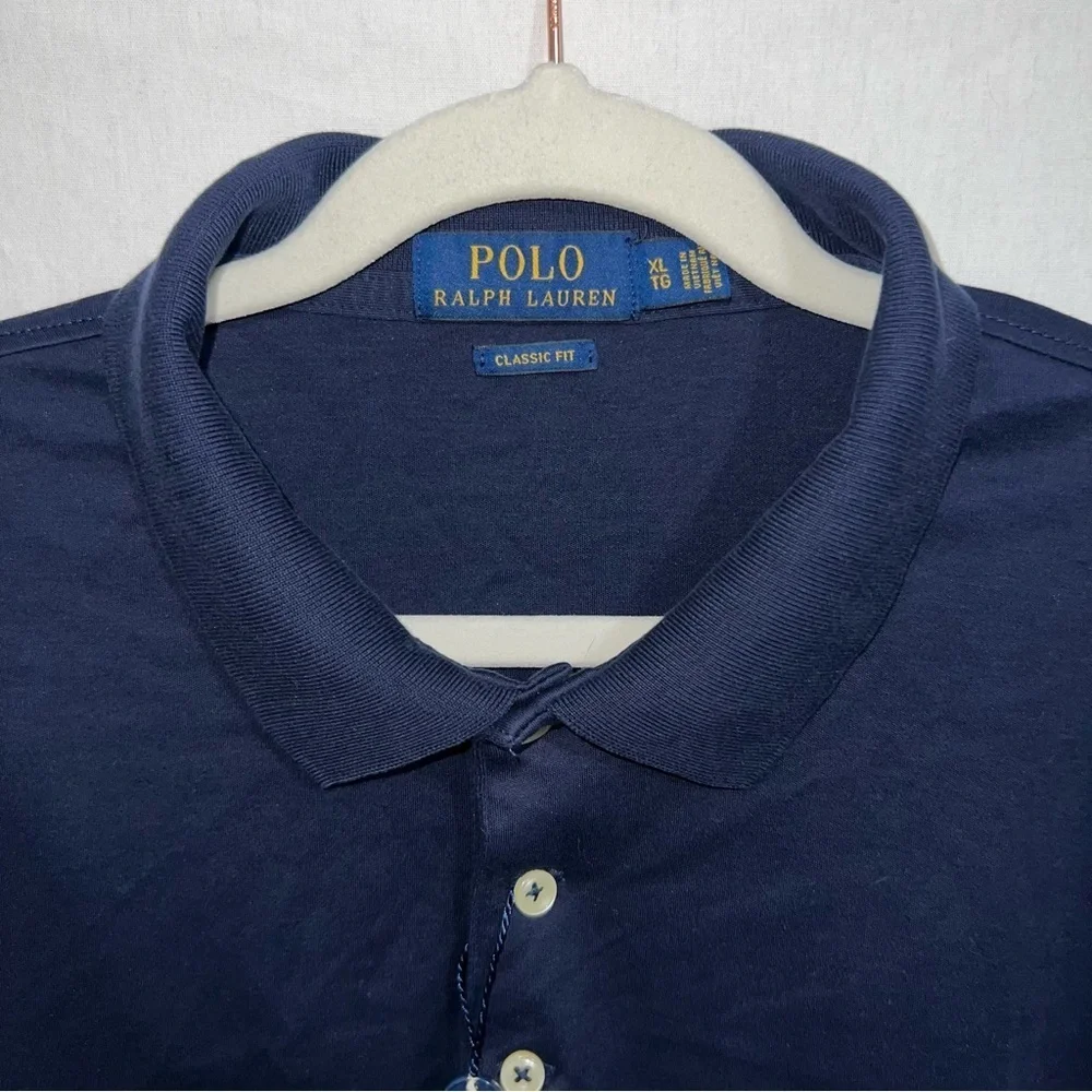 Polo Ralph Lauren Navy Blue Classic Fit Polo Shirt, Size XL